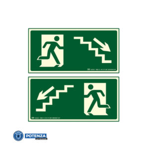 PLACA INDICAÇÃO DO SENTIDO DE FUGO INTERIOR DAS ESCADAS