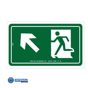 PLACA INDICAÇÃO SAÍDA DE EMERGÊNCIA À ESQUERDA E DIREITA