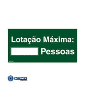 PLACA LOTAÇÃO MÁXIMA